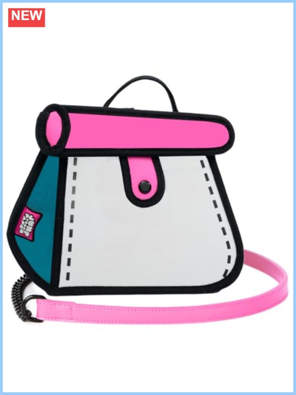 2D Cartoon Crossbody Bag Pop Art Comic Style Synthetic Leather Messenger